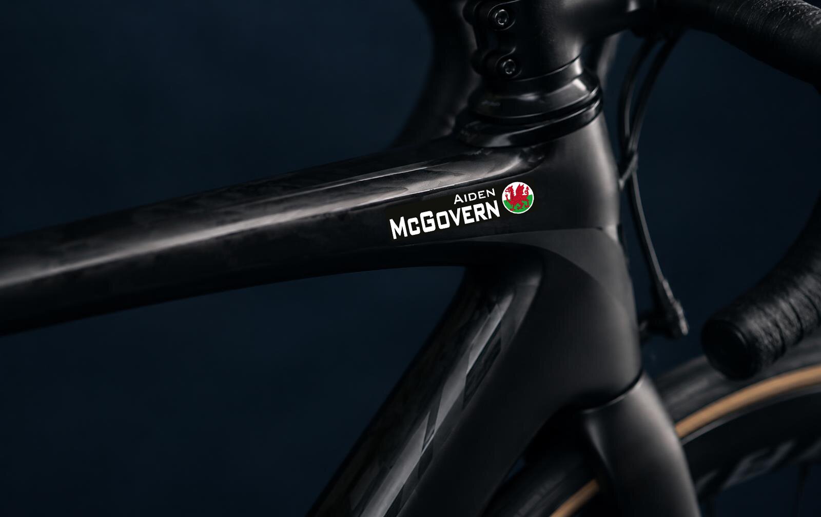 Personalised Bike Frame and Helmet Name Decals – Round Flag