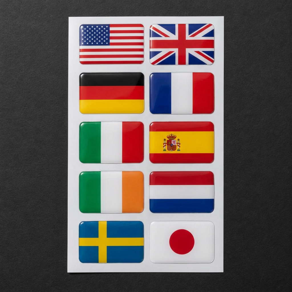 10x Flag Decals – Any Country – Rectangle