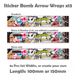 Sticker Bomb - Archery Arrow Wraps - Pack of 13